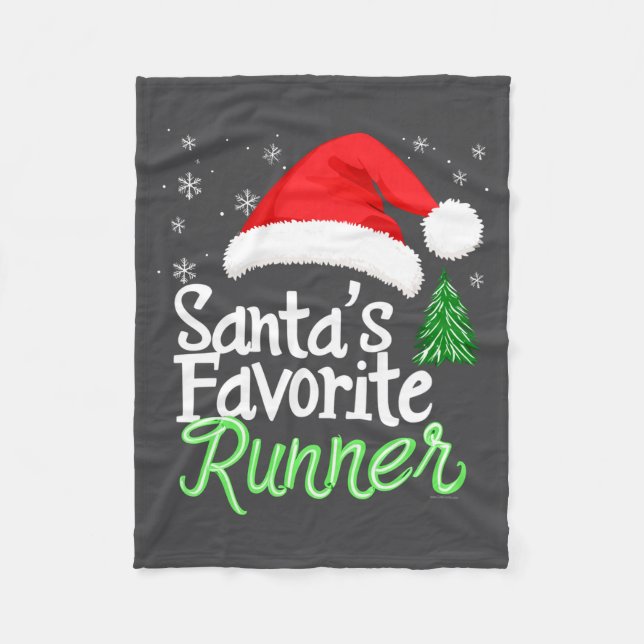 Cobertor De Velo Cute Funny Santa's Favorite Runner Christmas Run H (Frente)