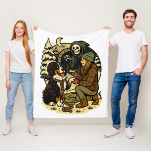 Cobertor De Velo Cute Garota da Morte e Cachorro Noite Assustadora 