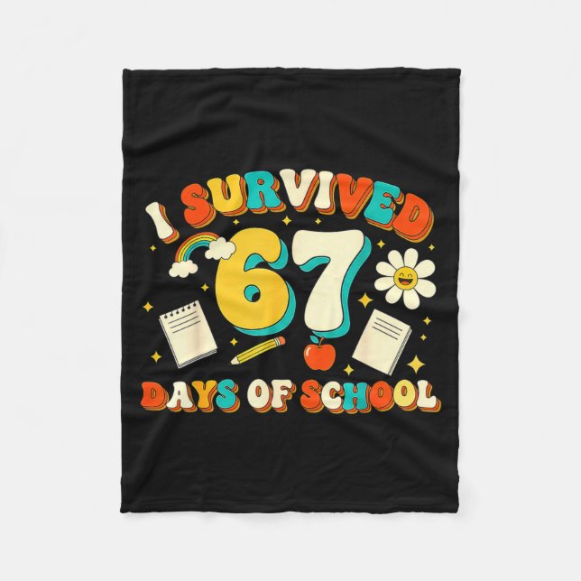 Cobertor De Velo Cute I Survived 67 Days Of School Funny Meme Teach (Frente)