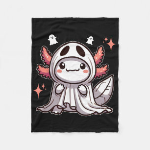 Cobertor De Velo Cute Kawaii Halloween Ghost Axolotl