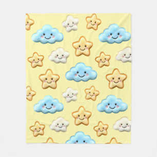 Cobertor De Velo Cute Kawaii Happy Clouds & Stars Pattern Baby Nurs