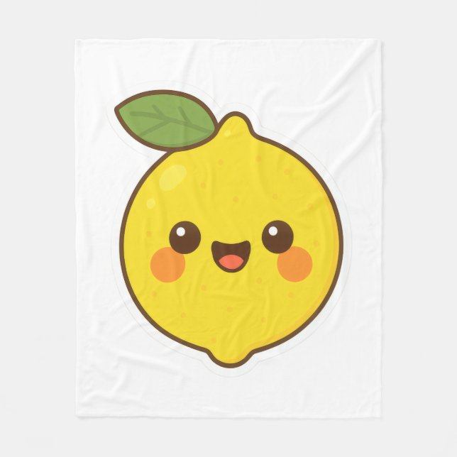Cobertor De Velo Cute Kawaii Lemon (Frente)