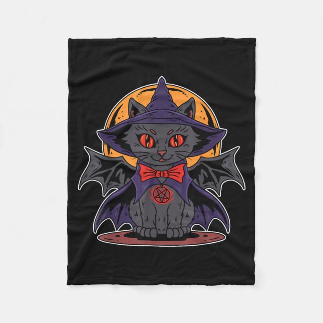 Cobertor De Velo Cute Kawaii Vampira Bruxa Asas de Morcego Lua Hall (Frente)