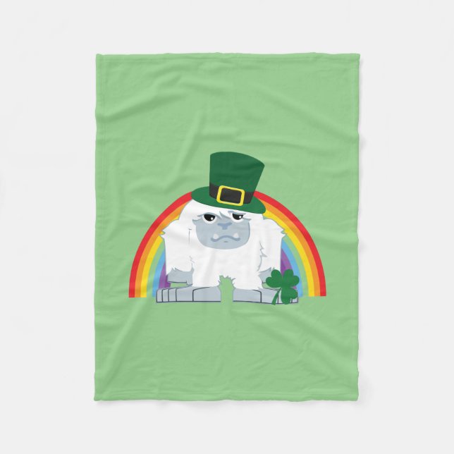 Cobertor De Velo Cute Leprechaun Yeti (Frente)