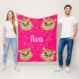 Cobertor De Velo Cute little tiger gold start