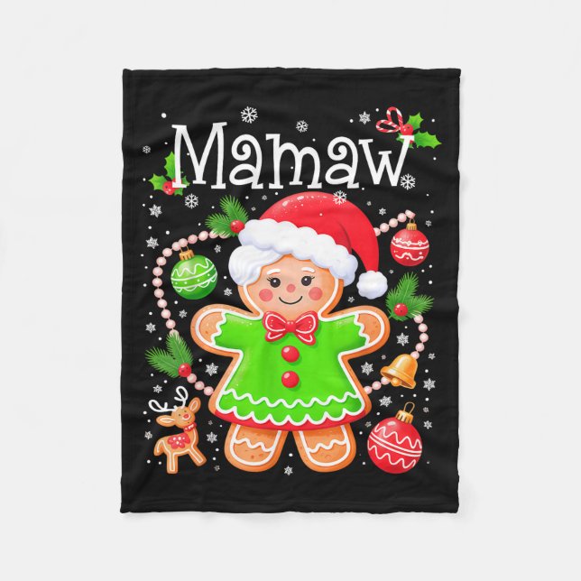 Cobertor De Velo Cute Mamaw Gingerbread Family Matching Christmas C (Frente)