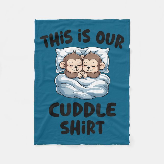 Cobertor De Velo Cute Monkey Couple This Is Our Cuddle  (Frente)