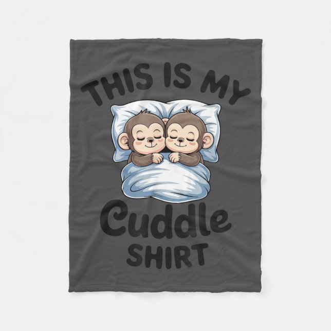 Cobertor De Velo Cute Monkey Sleep Couple This Is My Cuddle  (Frente)