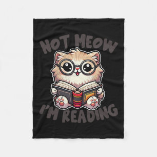 Cobertor De Velo Cute Not Meow, estou lendo uma biblioteca engraçad