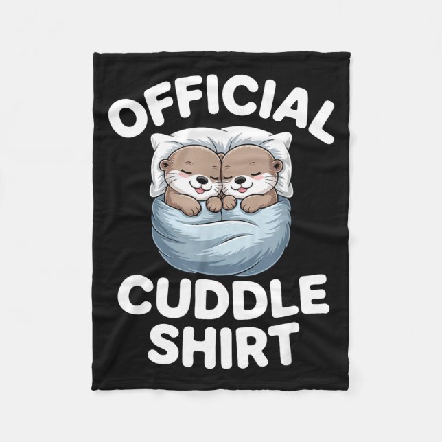 Cobertor De Velo Cute Otter Couple Cozy Cuddle  (Frente)