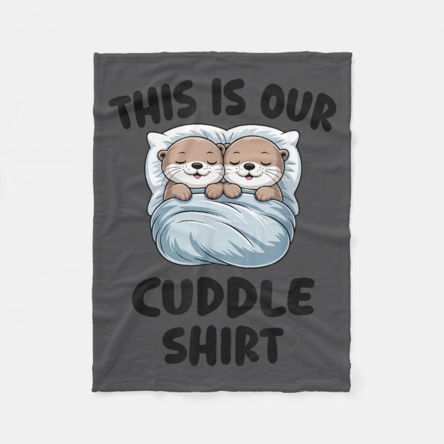Cobertor De Velo Cute Otters Snuggling This Is Our Cuddle  (Frente)