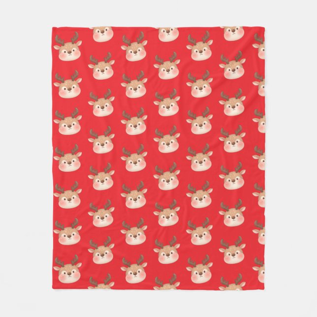Cobertor De Velo Cute Pastel Reindeer Head (Frente)