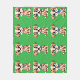 Cobertor De Velo Cute Puppy Fleece Blanket