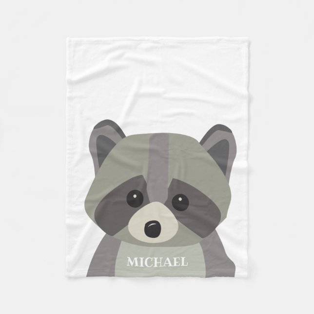 Cobertor De Velo Cute Raccoon Modern personalizado Baby (Frente)