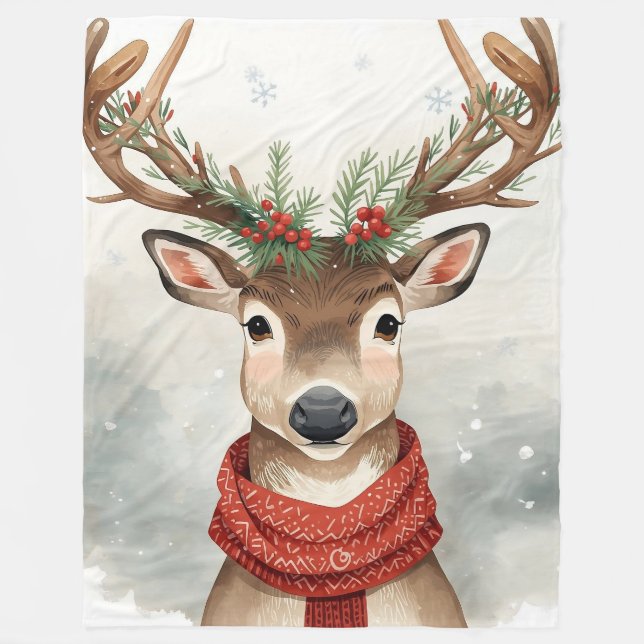 Cobertor De Velo Cute Reindeer Christmas fleece Blanket (Frente)