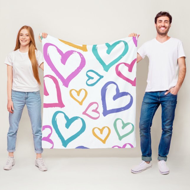Cobertor De Velo Cute Romantic Pastel Hearts (In Situ)