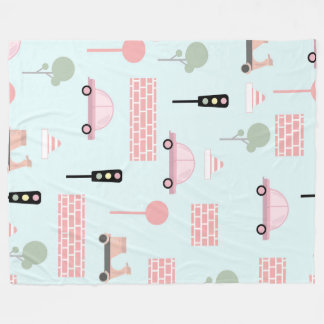 Cobertor De Velo Cute Vehicles Pattern Kids Blanket