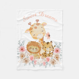 Cobertor De Velo Cute Wild Animal Printed Blanket