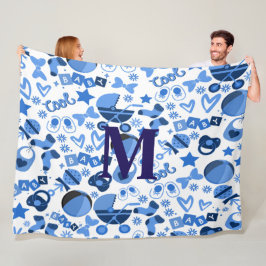 Cobertor De Velo Cutecool blue Babyboy Nursery Patterno personaliza