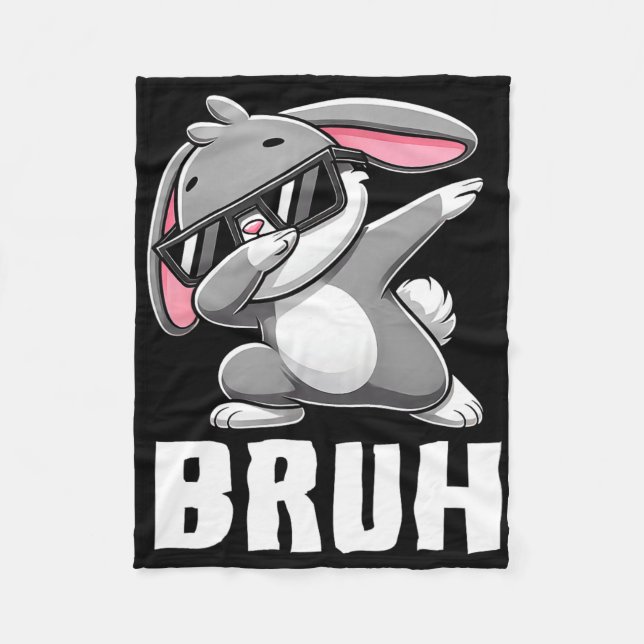 Cobertor De Velo Dabbing Bunny Bruh Memória Day Dab Bunny Teens (Frente)