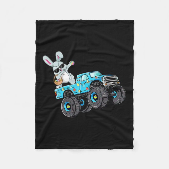 Cobertor De Velo Dabbing Bunny Felz pascoa Monster Truck Lovers Bo (Frente)