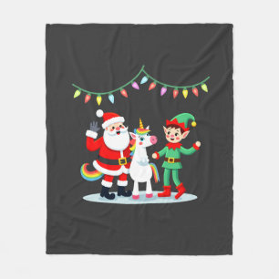Cobertor De Velo Dabbing Papai Noel Elfo Unicórnio Natal Crianças M