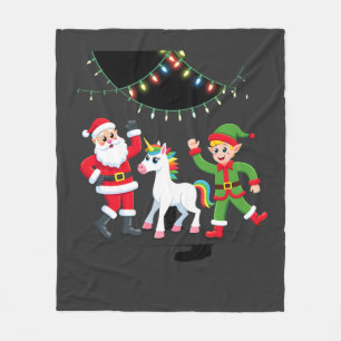 Cobertor De Velo Dabbing Papai Noel Elfo Unicórnio Natal Crianças M