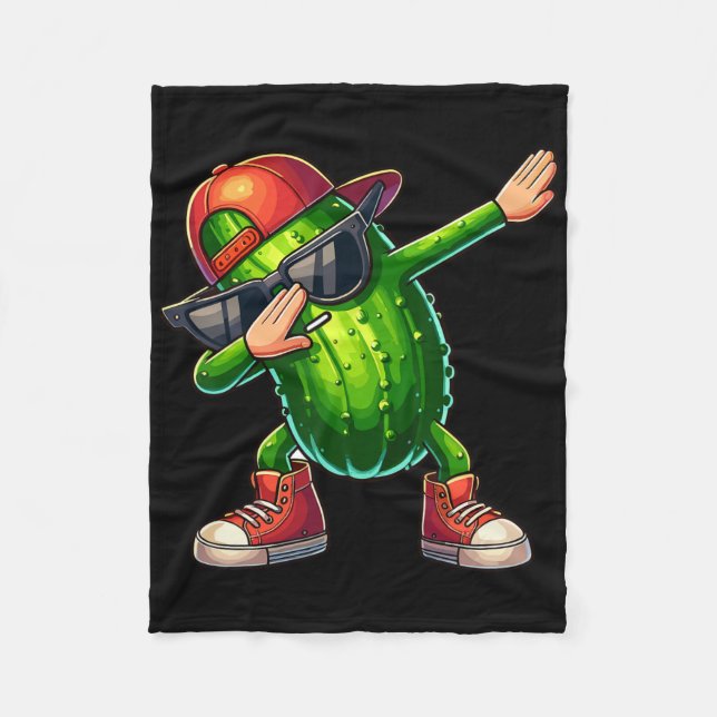 Cobertor De Velo Dabbing Pickle Dancing Pepino Picker Engraçado (Frente)