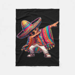 Cobertor De Velo Dabbing Poncho Mexicano Cinco De Mayo Homem Sombre