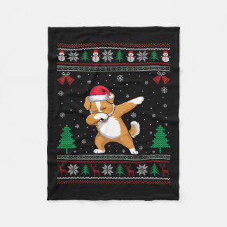 Cobertor De Velo Dabbing Shichon Dog Santa Hat Boys Meninas Criança