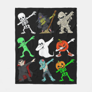 Cobertor De Velo Dabbing Skeleton Witness E Monstros Halloween
