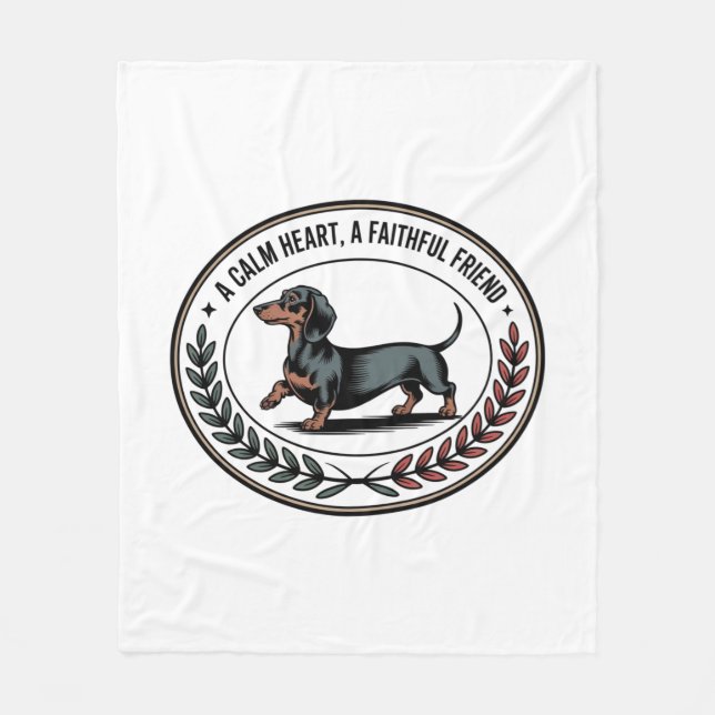 Cobertor De Velo Dachshund A Calm Heart, A Faithful Friend (Frente)