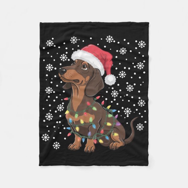 Cobertor De Velo Dachshund Christmas (Frente)