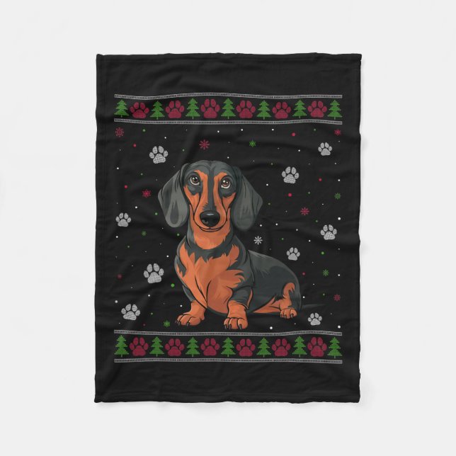 Cobertor De Velo Dachshund Christmas Sweet Xmas Pet Animal Dog Lo (Frente)