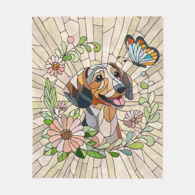 Cobertor De Velo Dachshund dog - Doxie - mosaico colorido (Frente)