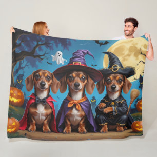 Cobertor De Velo Dachshund Dogs Pumpkin Halloween Engraçado