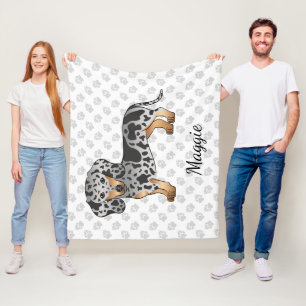 Cobertor De Velo Dachshund E Nome Do Cabelo Curto De Preto E Barrad