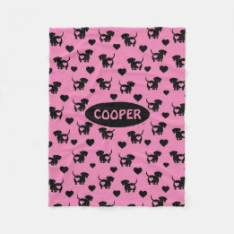 Cobertor De Velo Dachshund Love Fleece Dog Blanket
