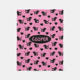 Cobertor De Velo Dachshund Love Fleece Dog Blanket