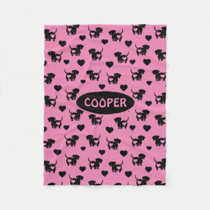 Cobertor De Velo Dachshund Love Fleece Dog Blanket