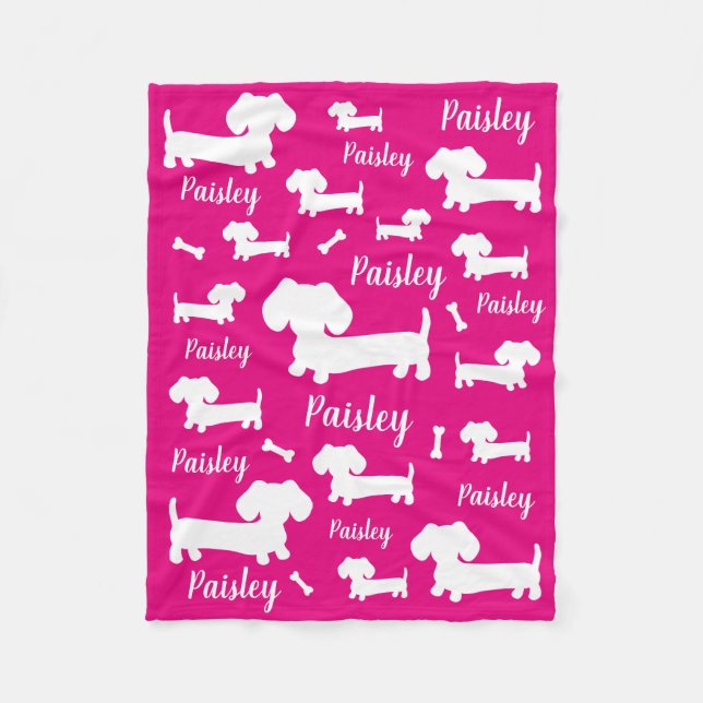 Cobertor De Velo Dachshund Personalizado Blanket de Cachorro Person (Frente)