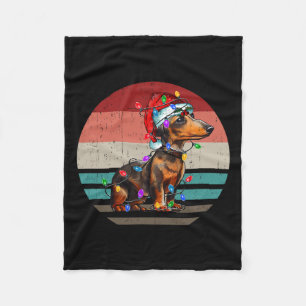 Cobertor De Velo Dachshund Retro Vintage Feliz Natal Xmas Weine