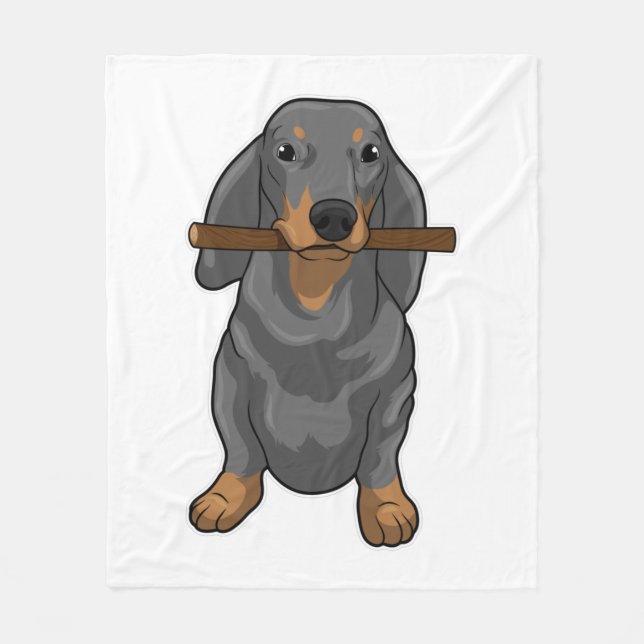 Cobertor De Velo Dachshund Stick (Frente)
