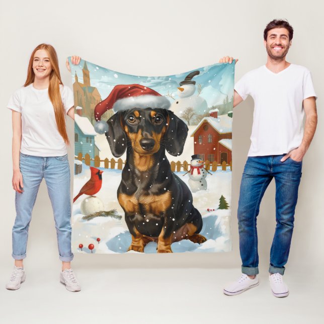 Cobertor De Velo Dachshund Terra de Maravilhas de Inverno Alegria d (In Situ)