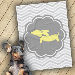 Cobertor De Velo Dachshund Themed Nursery Yellow Gênero Neutro