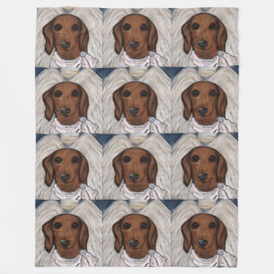 Cobertor De Velo Dachshund Vermelho