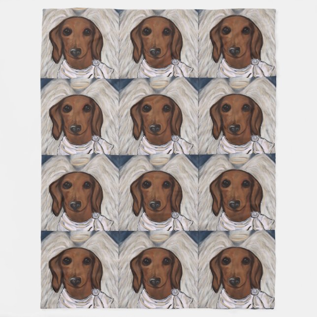 Cobertor De Velo Dachshund Vermelho (Frente)