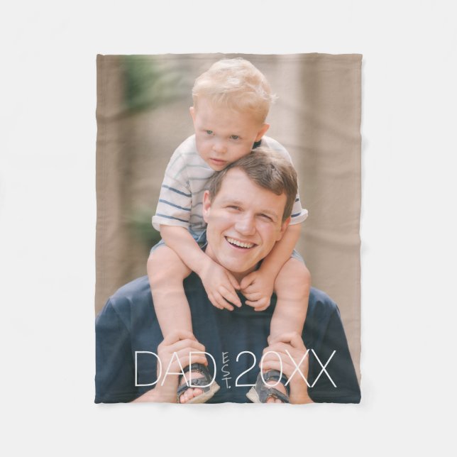 Cobertor De Velo Dad Established Modern Script Photo  (Frente)