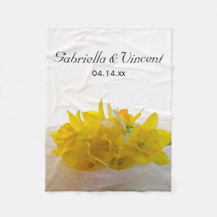 Cobertor De Velo Daffodils amarelos no casamento branco do
