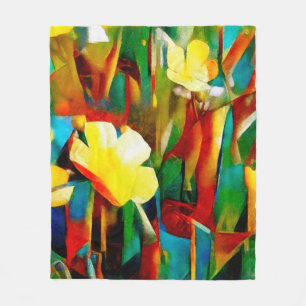 Cobertor De Velo Daffodils. Composição floral de abstrato num cubis